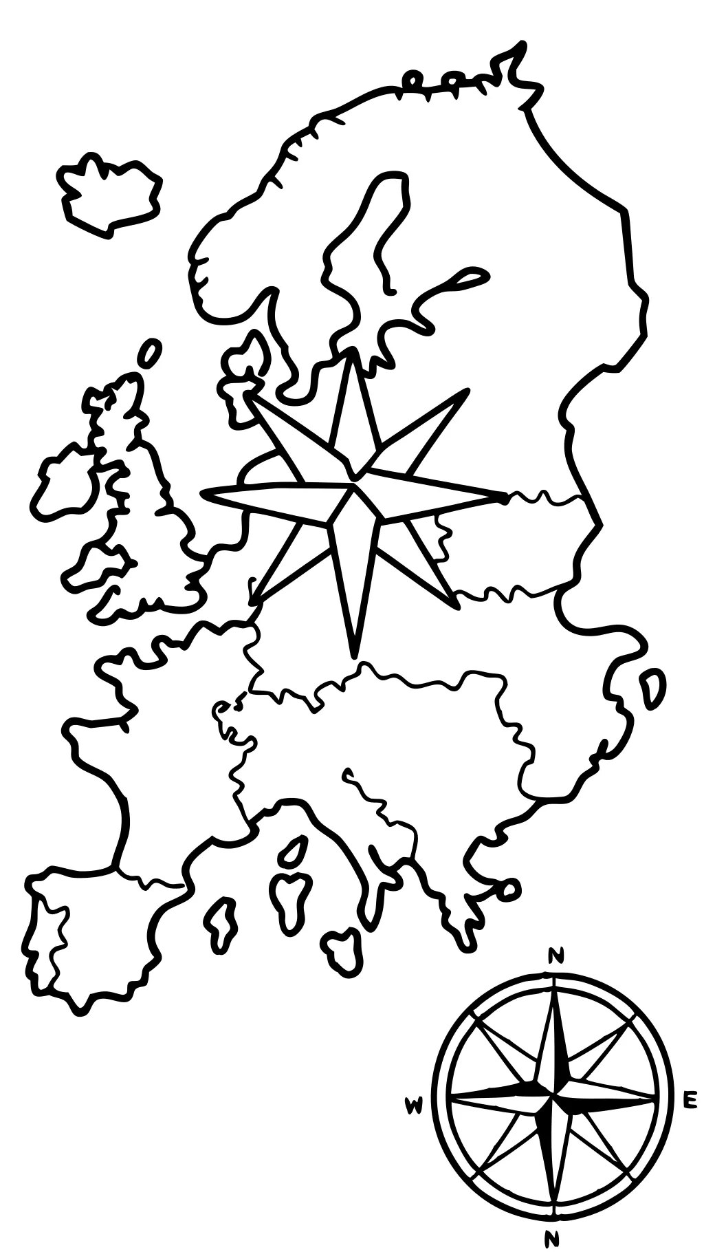 Página para colorear del mapa de Europa